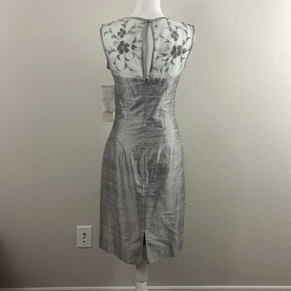NWT, Mica, evening / cocktail dress.  100% silk, fully lined.  Size 4. - Picture 2 of 14